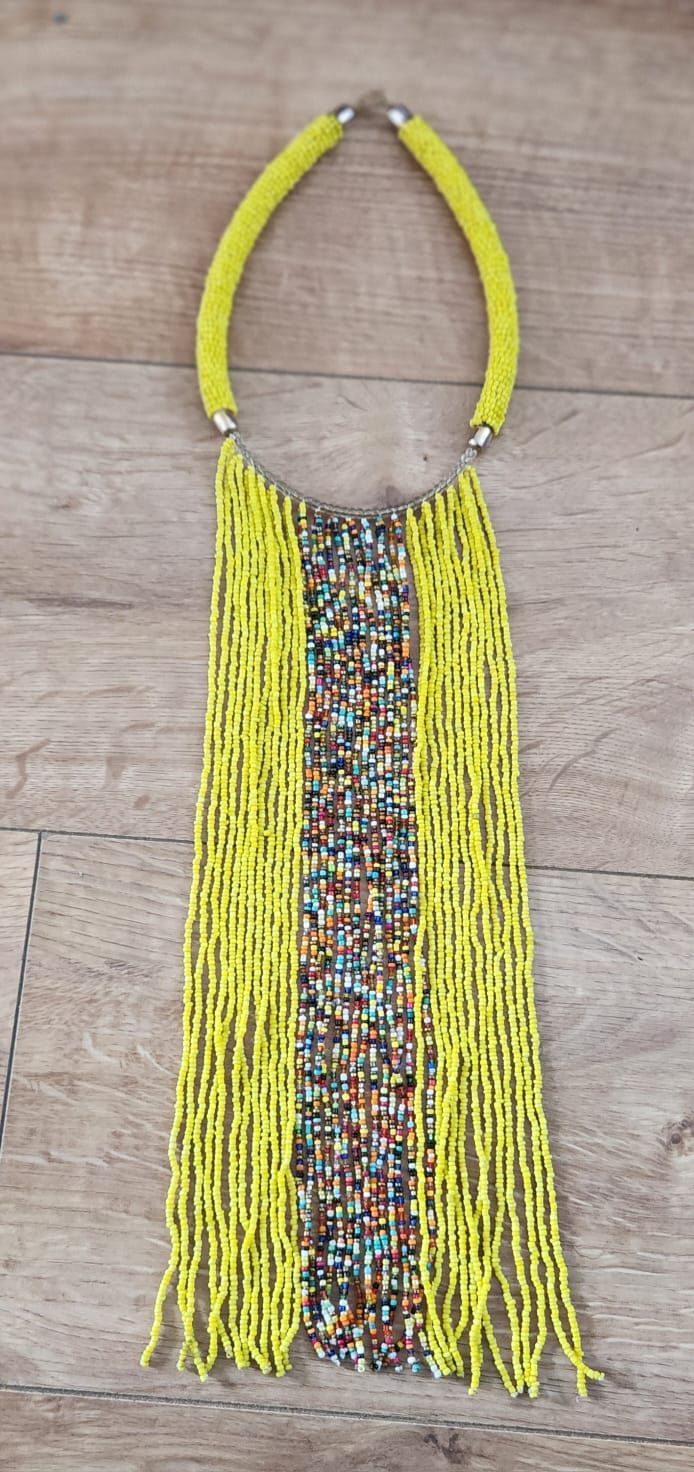 Kenyan Maasai Beaded Statement Necklace – Vibrant Elegance