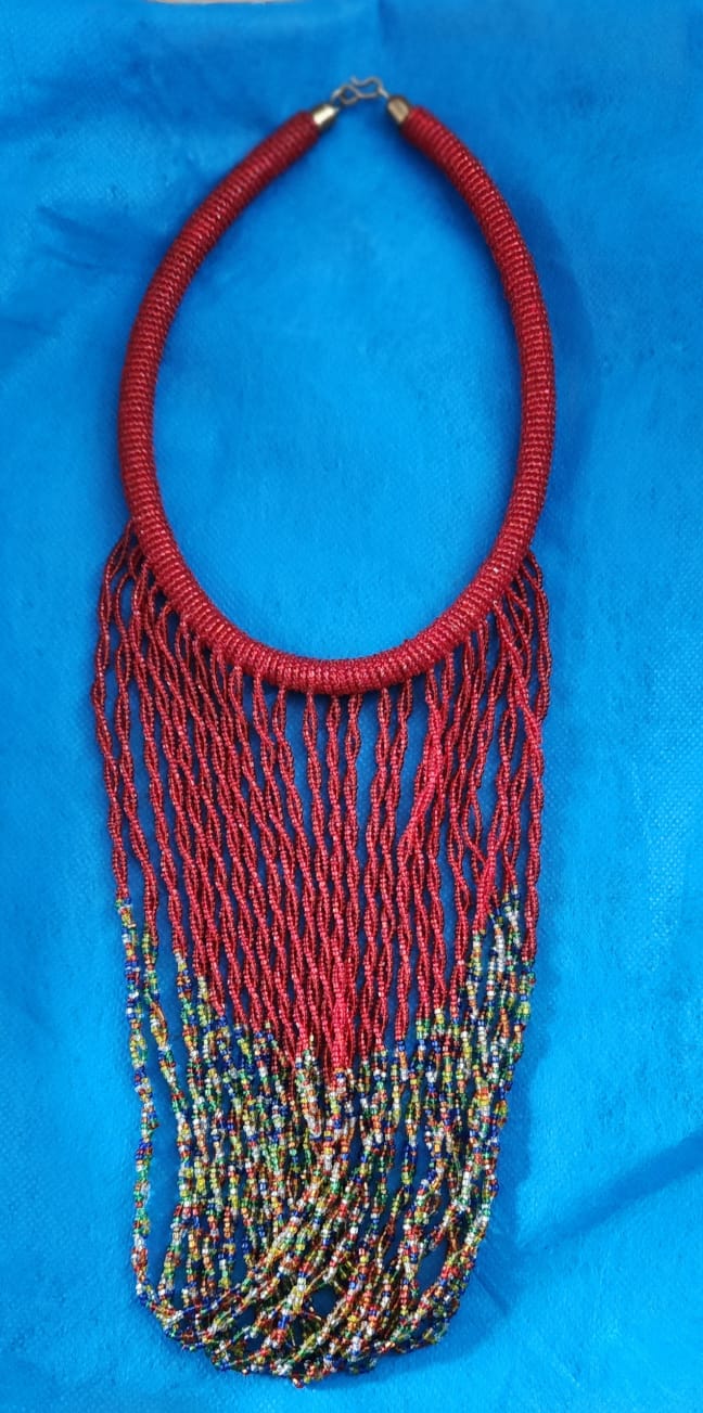 Kenyan Maasai Beaded Statement Necklace – Vibrant Elegance