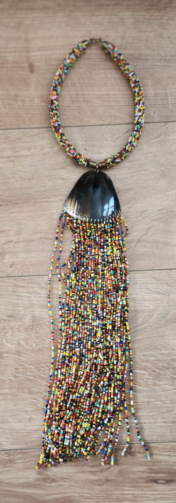 Kenyan Maasai Beaded Statement Necklace – Vibrant Elegance