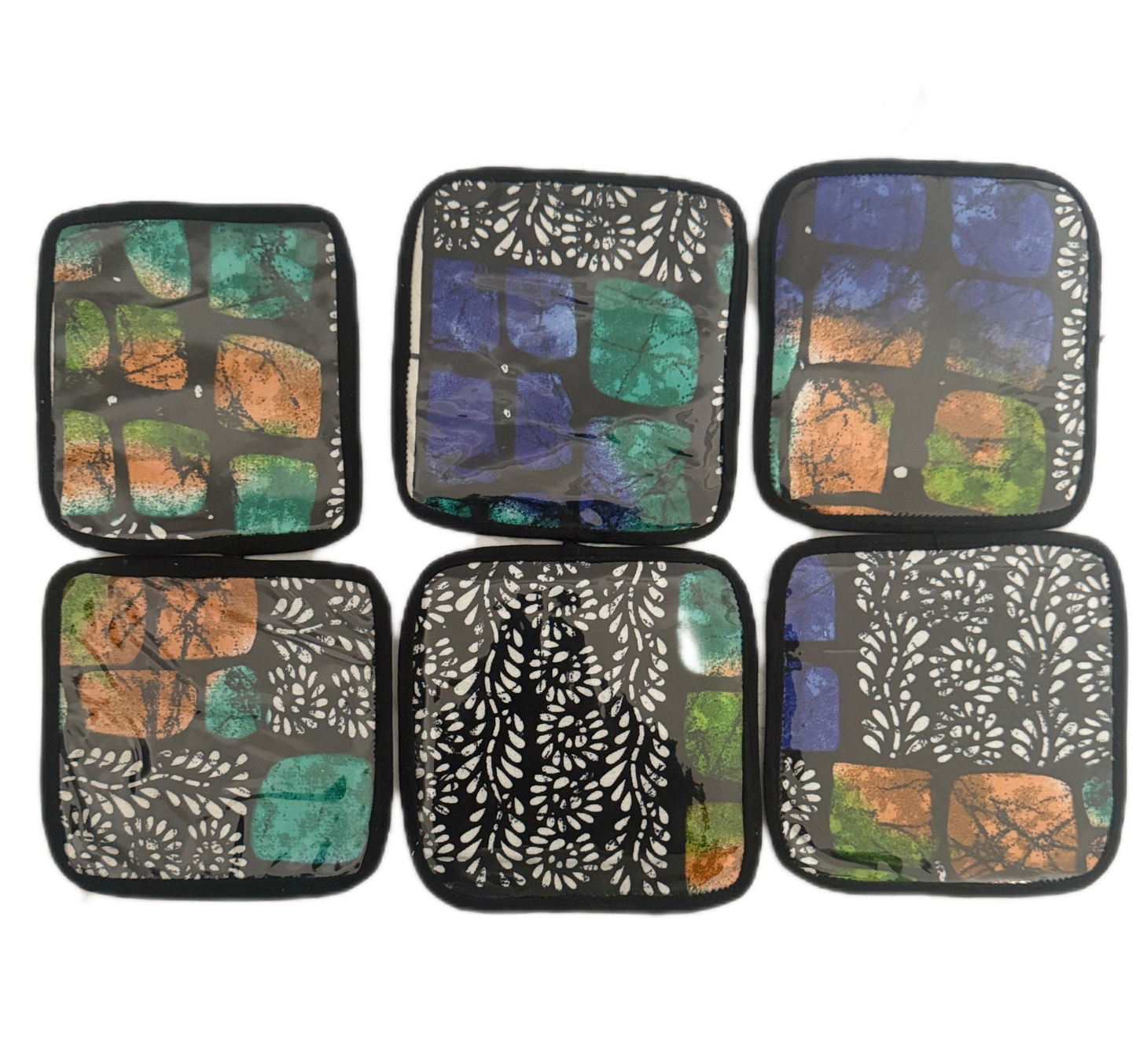 6 Elegant African Print Coaster & Table Mat Set – Handcrafted Vibrance for Your Dining Decor