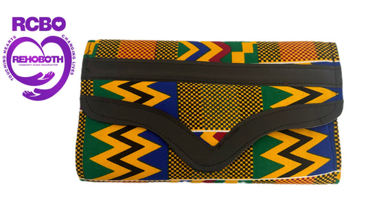 Handwoven Ghanaian Kente Clutch Bag