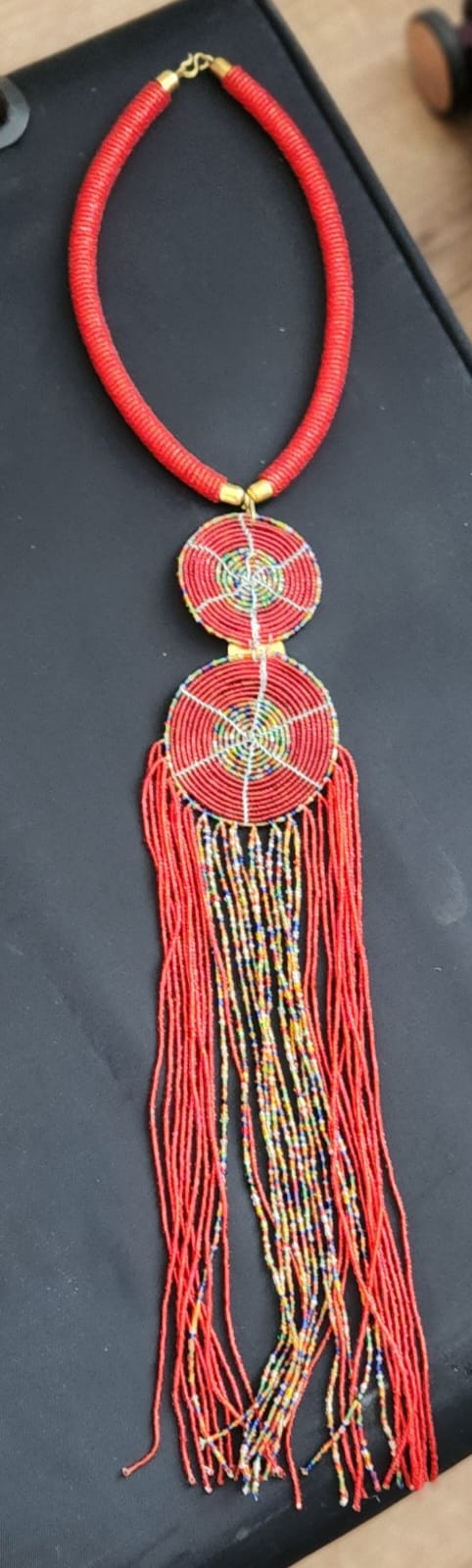 Kenyan Maasai Beaded Statement Necklace – Vibrant Elegance